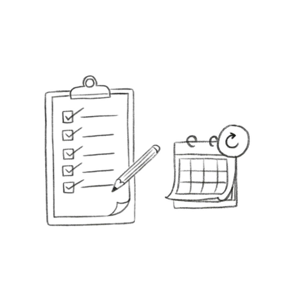 tick list with a calendar doodle